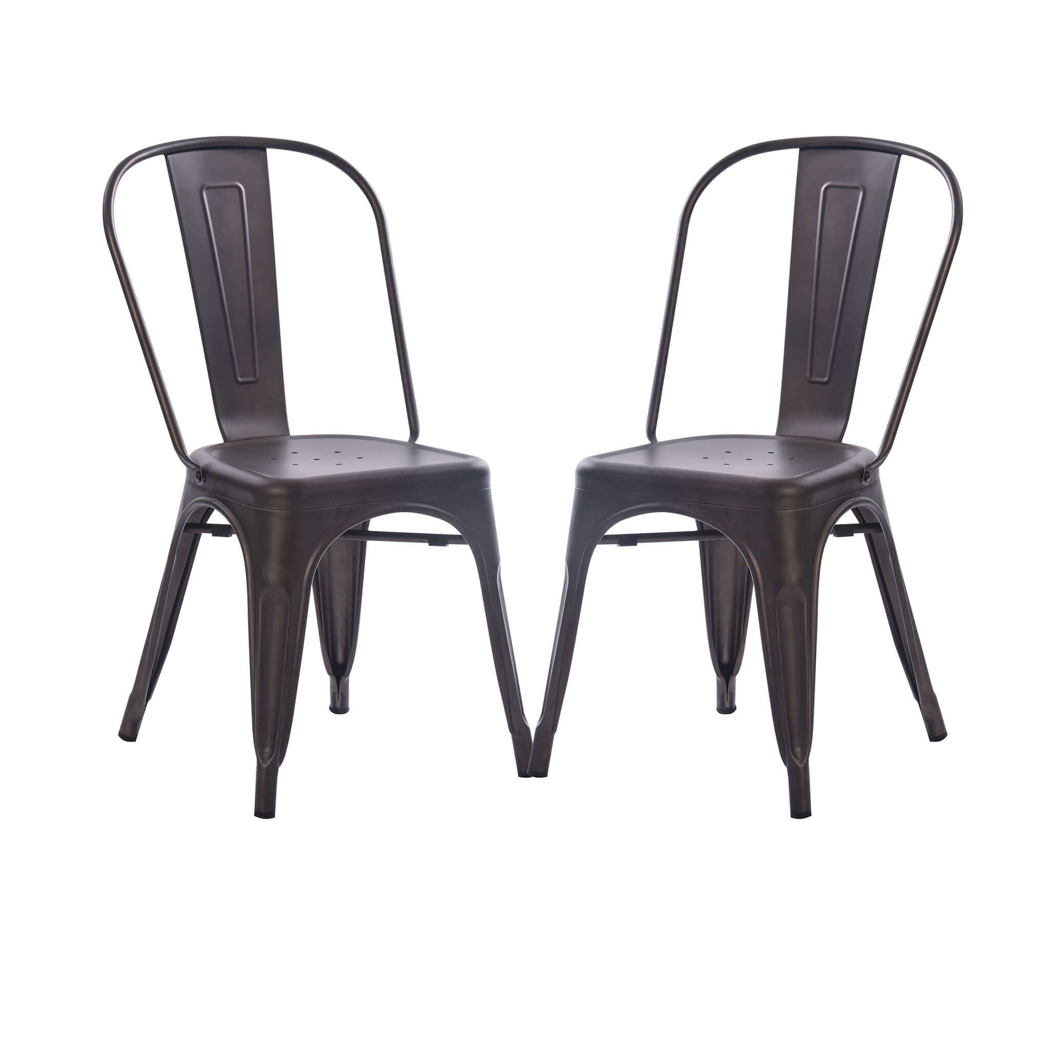 milani home set di 2 sedie moderne di design joseph mathieu in metallo grigio per arredo in nero 53 x 85 x 45 cm