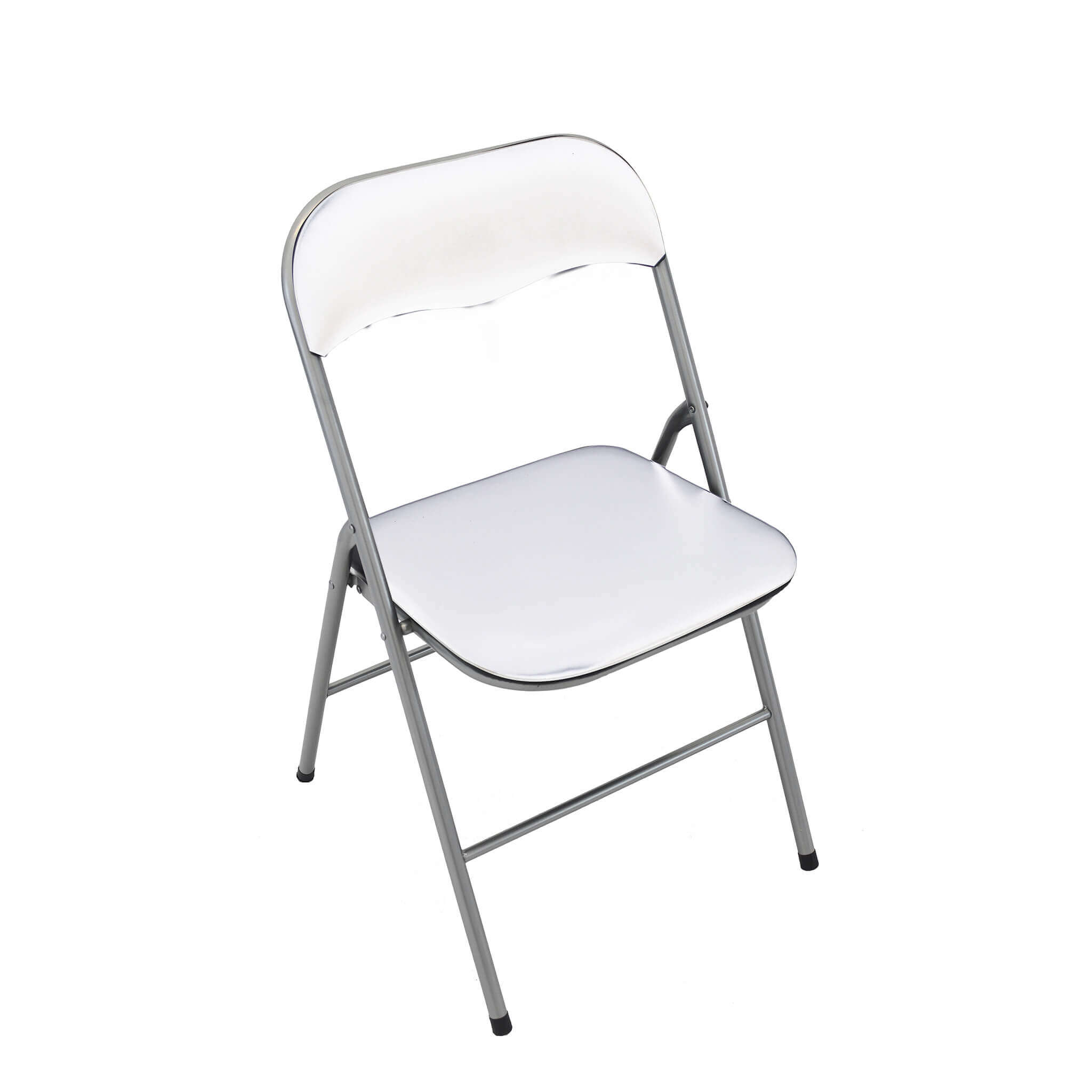 milani home sedia pieghevole slim bianco opaco struttura grigia per interno sala da pranzo bianco 44 x 79 x 45 cm