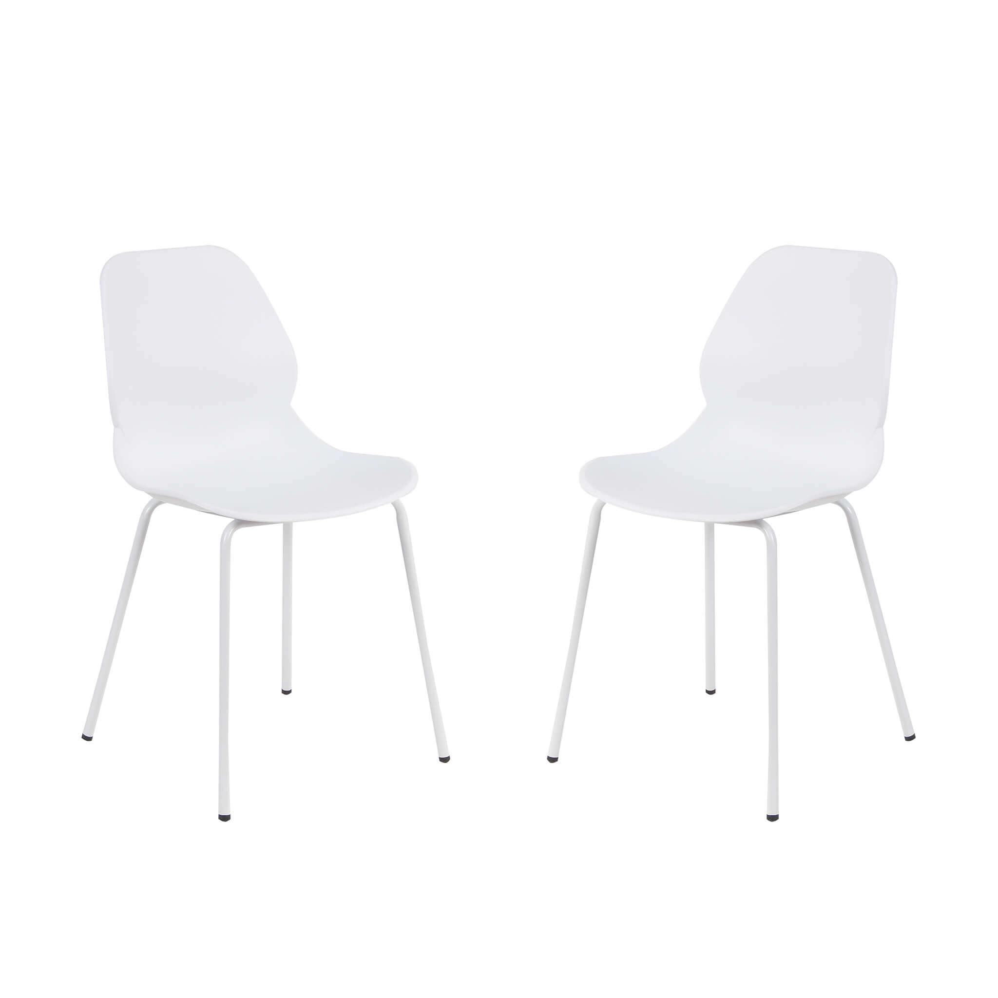 milani home set di 2 sedie per sala da pranzo in plastica polipropilene alta resistenza qua bianco 46 x 84 x 54 cm