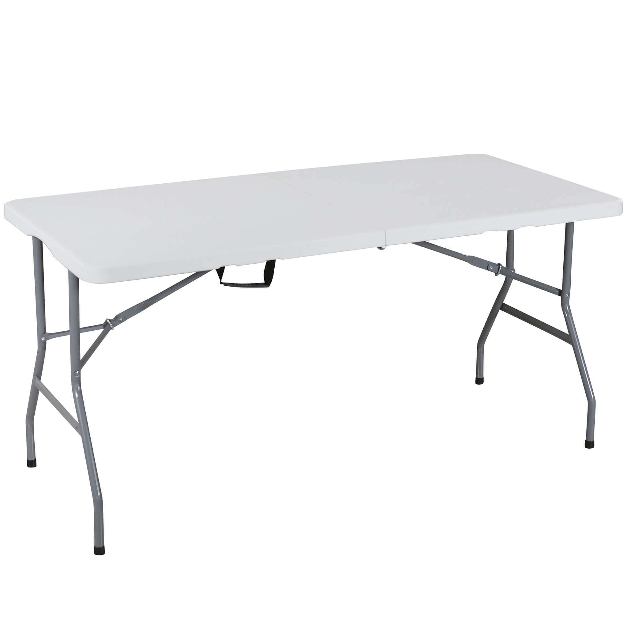 milani home tavolo pieghevole da catering, giardino bianco perfetto come tavolo da campeggi bianco 152 x 74 x 70 cm