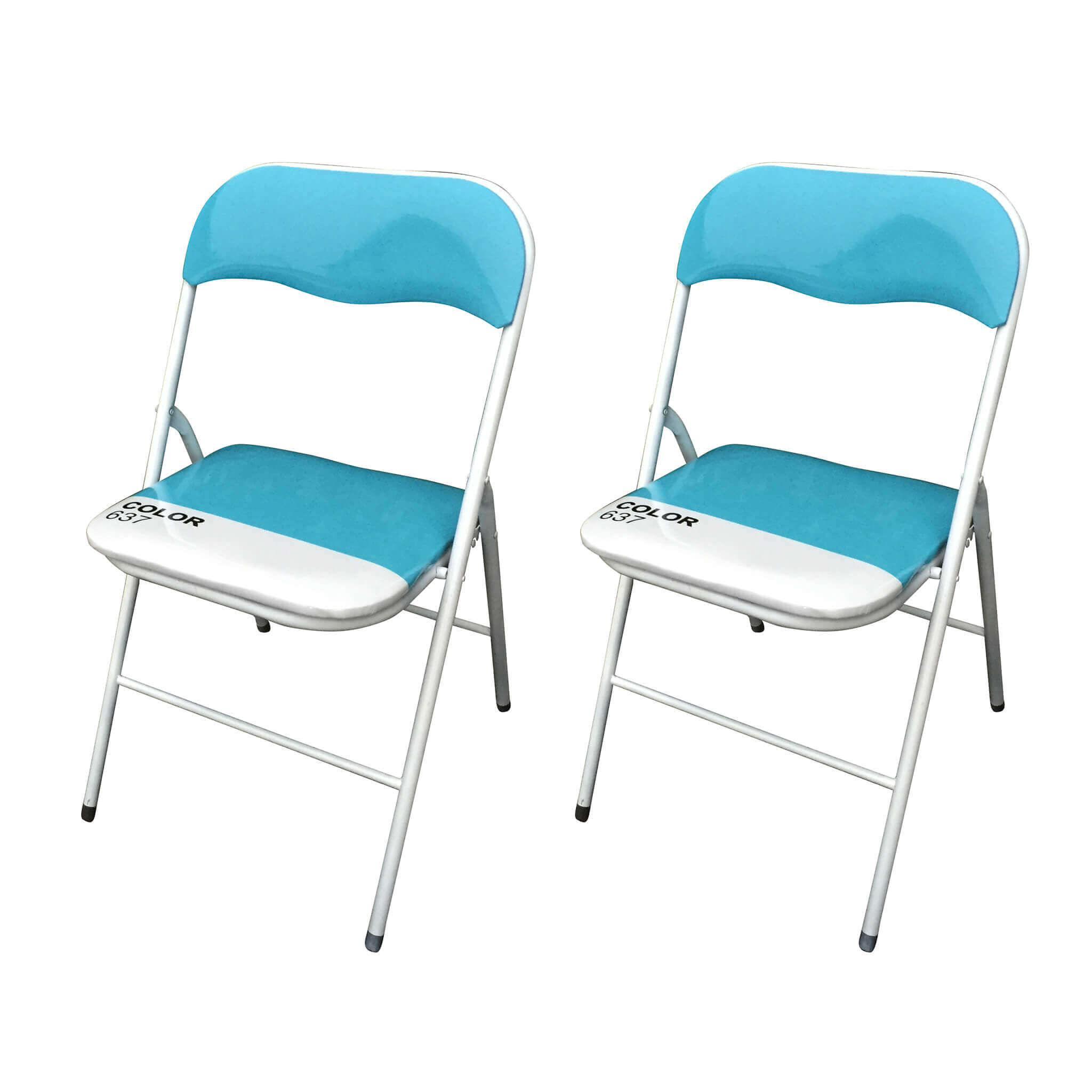milani home set di 2 sedie slim pieghevoli blu color 637 con comoda imbottitura nella sedut blu 44 x 79 x 45 cm