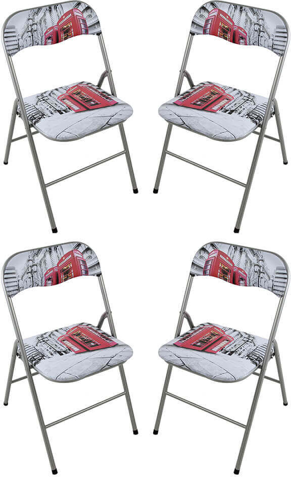 milani home set di 4 sedie slim pieghevoli londra di design con comoda imbottitura nella se londra 44 x 79 x 45 cm