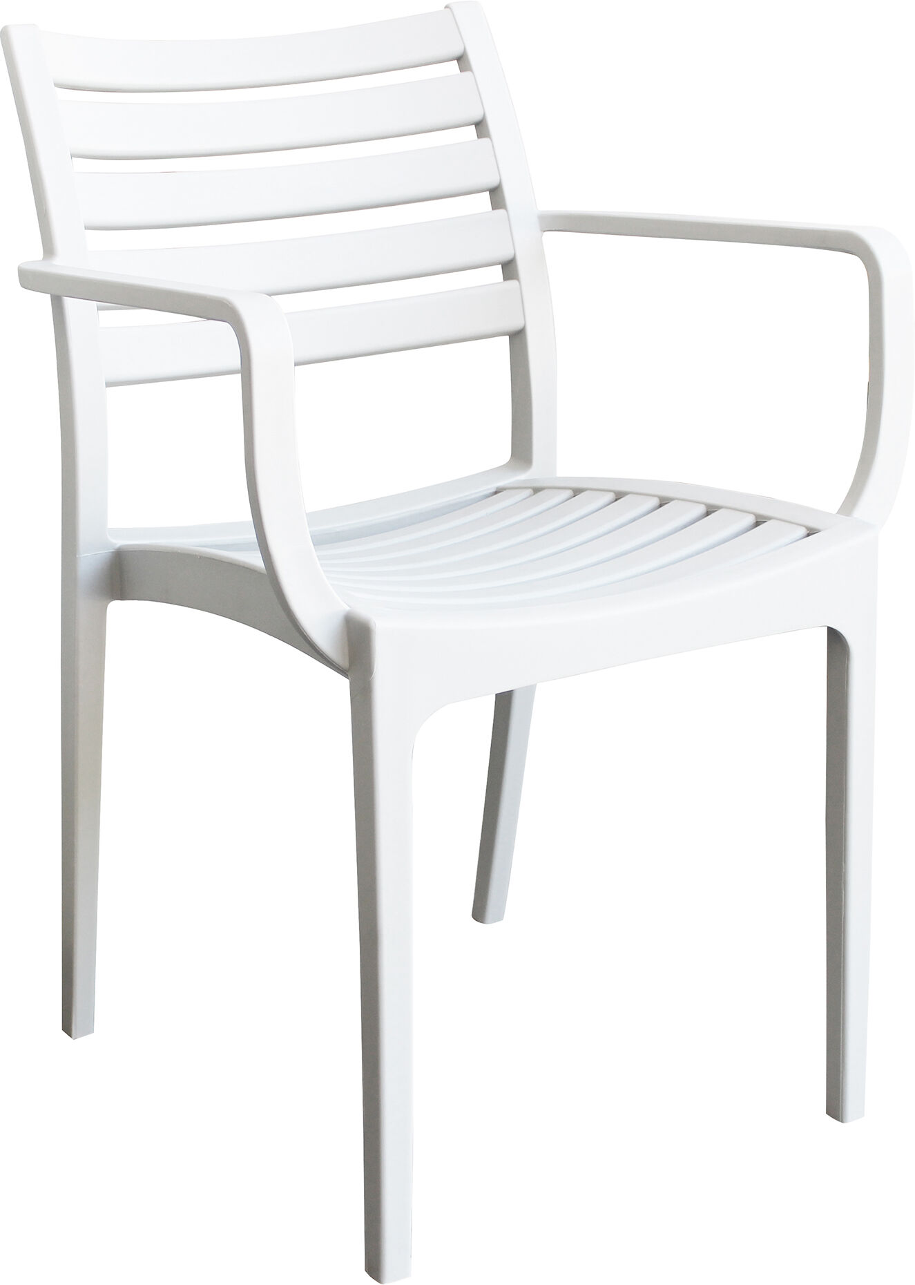 Milani Home Poltrona in plastica per esterno giardino interno sala da pranzo colorata polip Bianco 58.5 x 84 x 55.2 cm