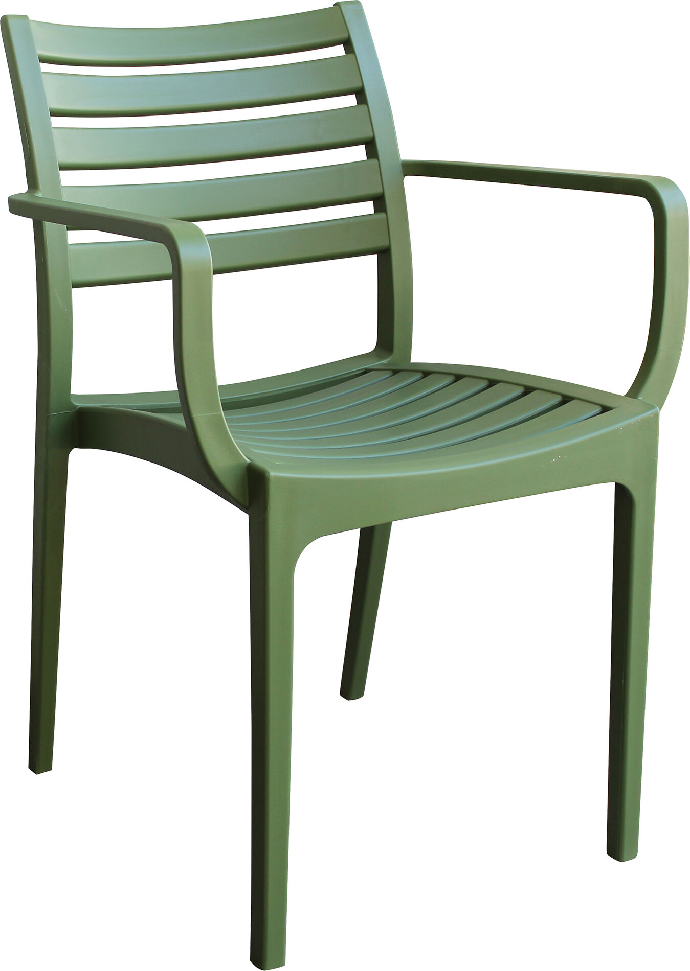 Milani Home Poltrona in plastica per esterno giardino interno sala da pranzo colorata polip Verde 58.5 x 84 x 55.2 cm