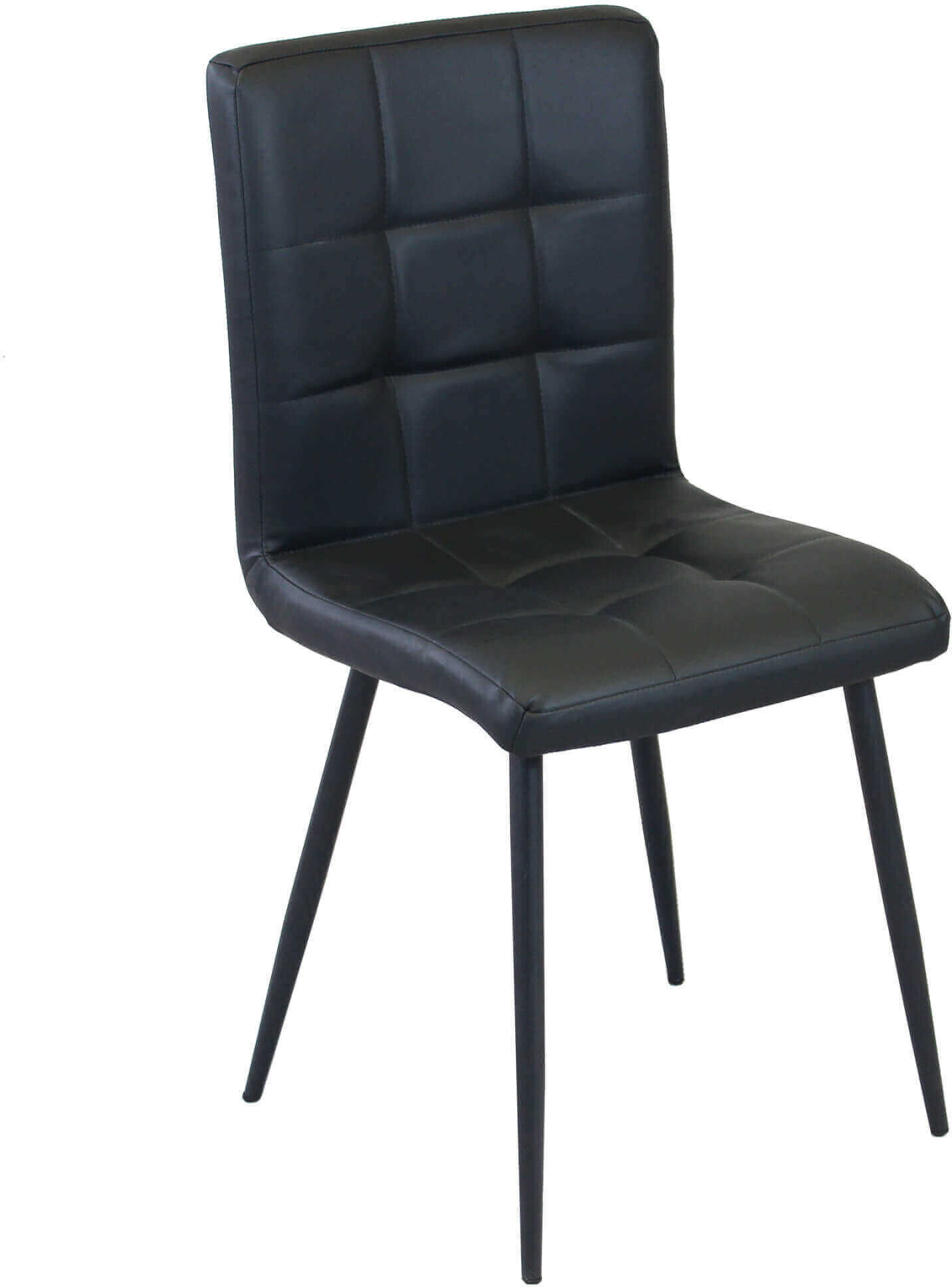 Milani Home sedia imbottita per sala da pranzo in ecopelle di design moderno industrial cm Nero 40 x 89 x 41 cm