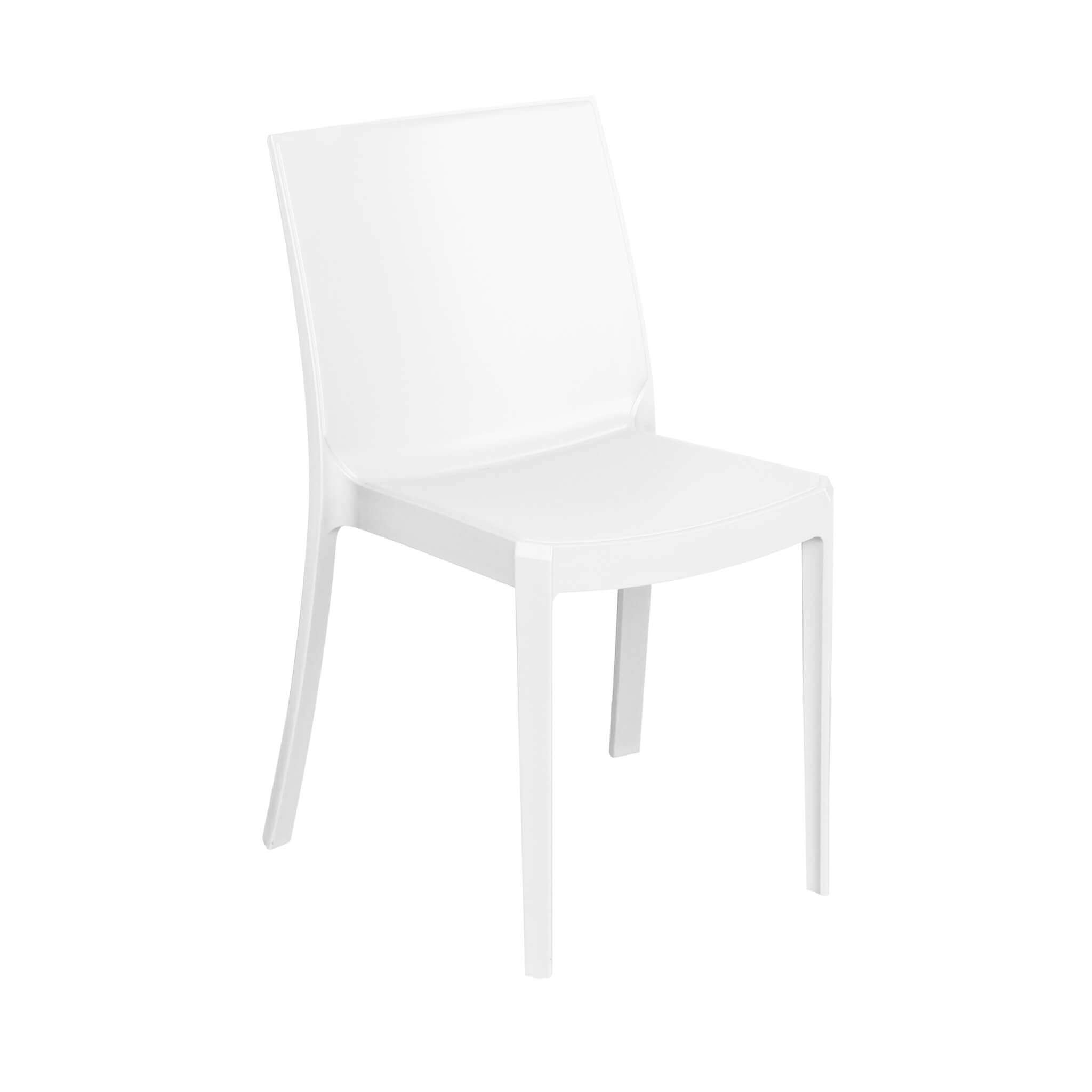 Milani Home Poltrona Sedia Impilabile In plastica bianca polipropilene Per Giardino Portico Bianco 55 x 82 x 47 cm