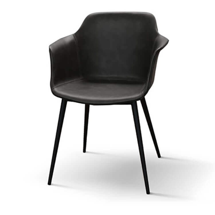 Milani Home sedia moderna in ecopelle di design moderno industrial cm 43 x 60 x 83 h Antracite x x cm