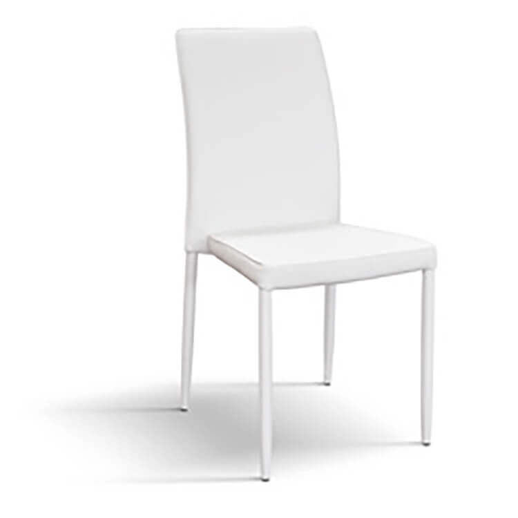 Milani Home sedia moderna in ecopelle di design moderno cm 55 x 48 x 82 h Bianco x x cm