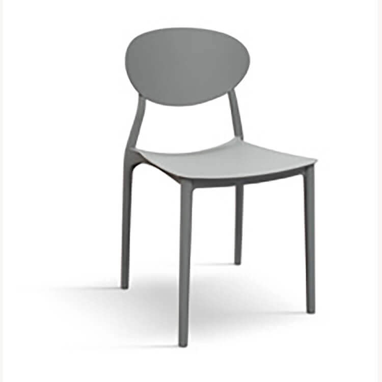 Milani Home sedia moderna in polipropilene di design moderno industrial cm 50 x 53 x 81 h Grigio x x cm