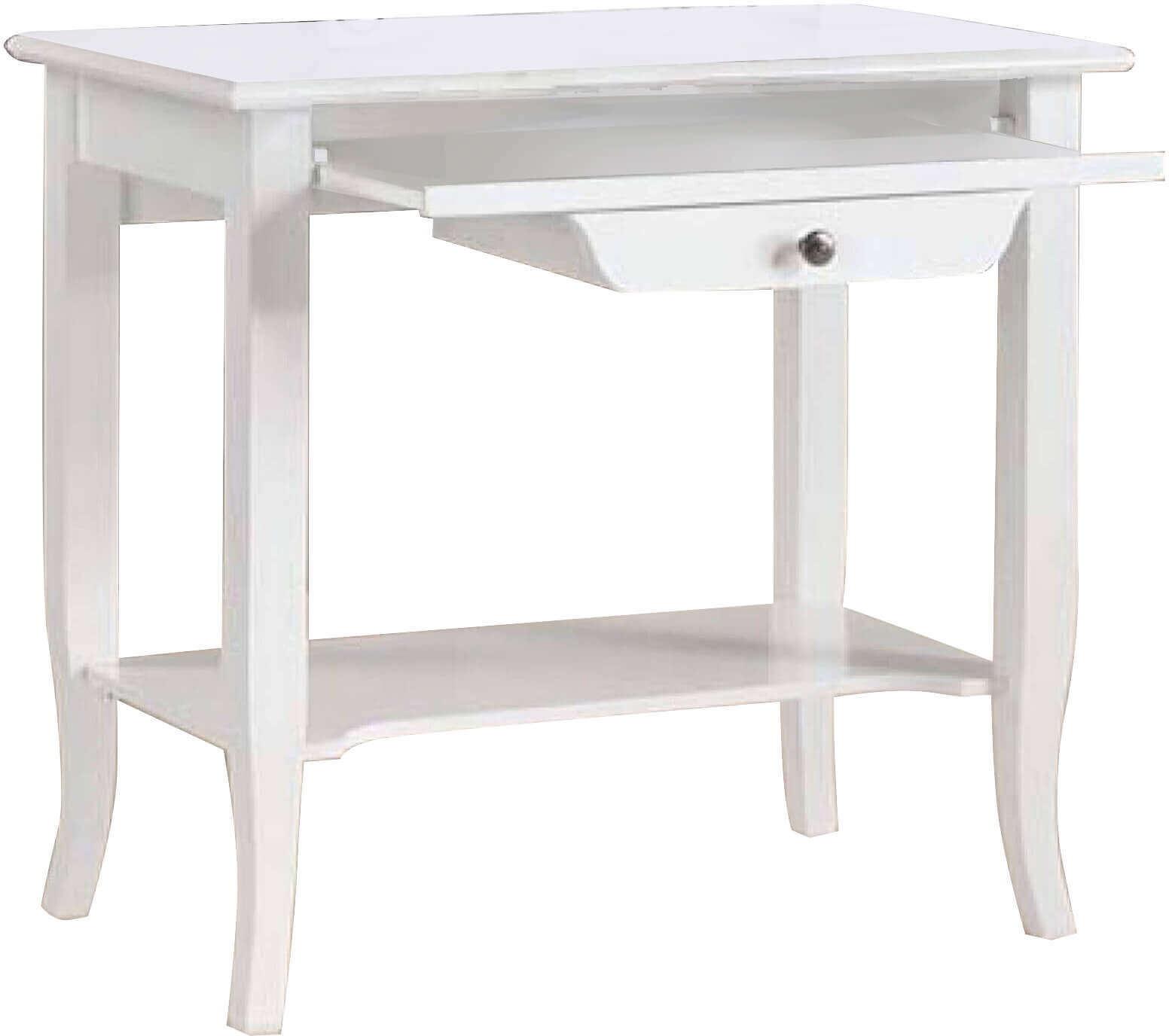 Milani Home Scrittoio In Legno Massello 85x49x79 Bianco 85 x 80 x 49 cm