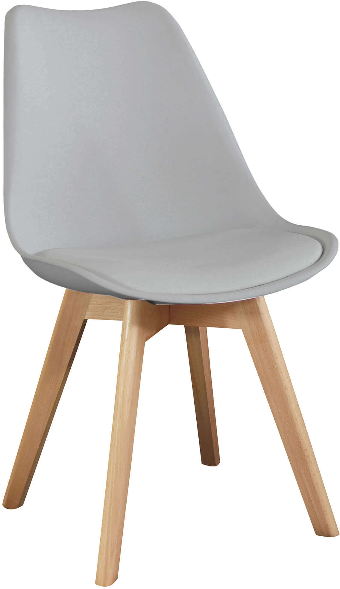 Milani Home Sedia Moderna Con Seduta Imbottita Stile Nordico Gambe In Legno Per Sala Da Pra Grigio 49 x 83 x 54 cm