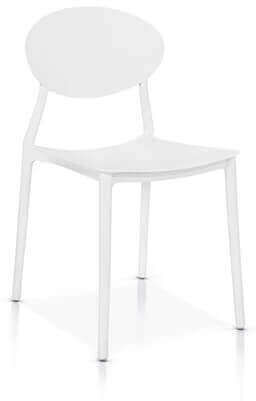 Milani Home Sedia Per Sala Da Pranzo, Cucina In Plastica Moderna Di Design Contemporaneo Pe Bianco 50 x 81 x 43 cm