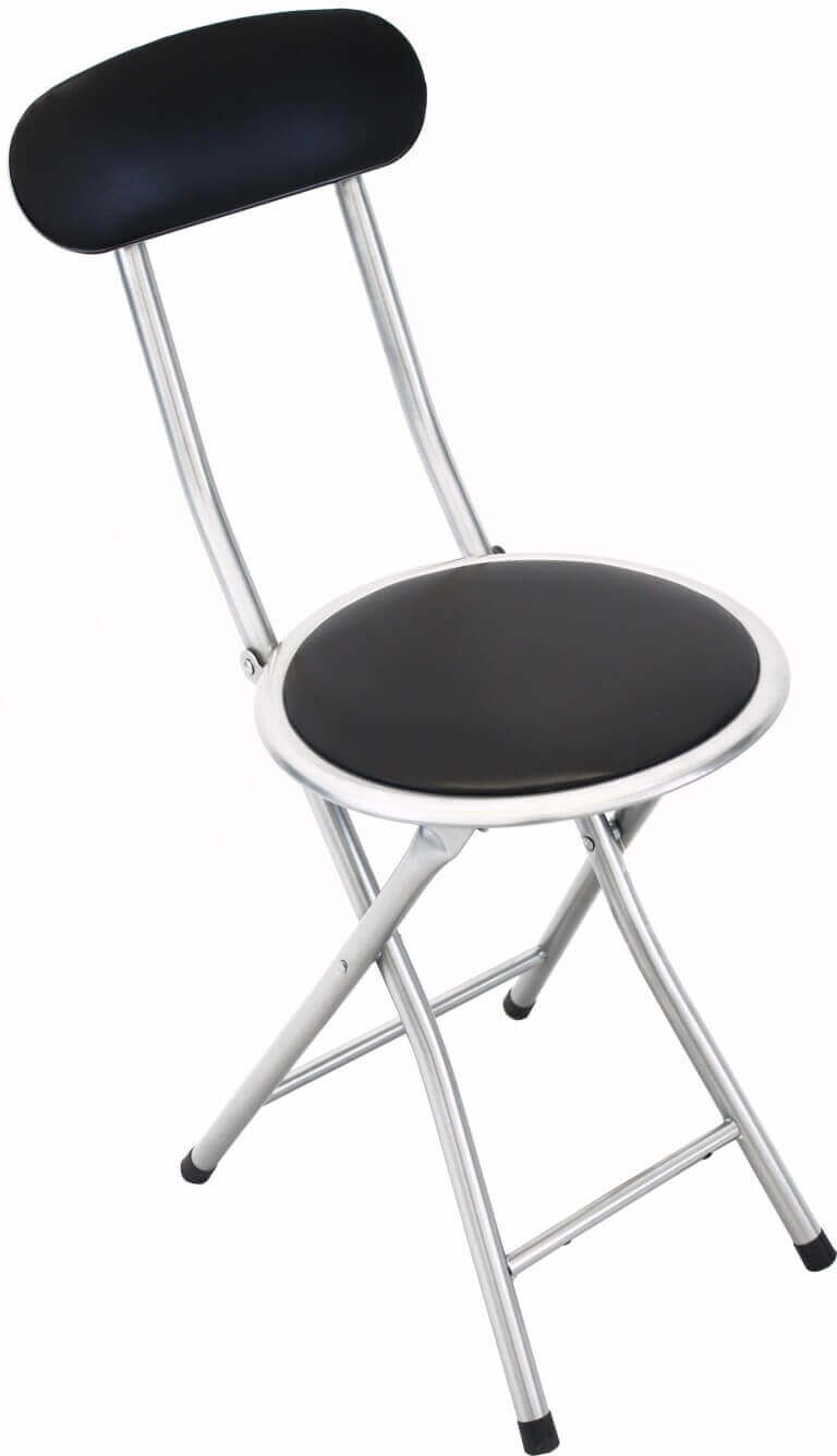 Milani Home Sgabello Slim Con Schienale Nero Per Interno Sala Da Pranzo Salotto Cucina Uffi Nero 30 x 75 x 30 cm