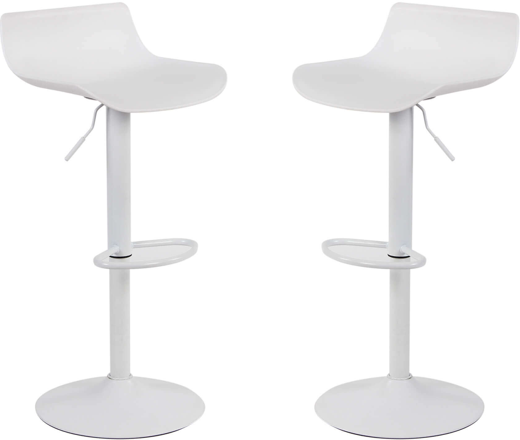 Milani Home Set Di 2 Sgabelli Da Bar Albergo Hotel Sedia Cucina Con Poggiapiedi Altezza Reg Bianco 43 x 96 x 44 cm