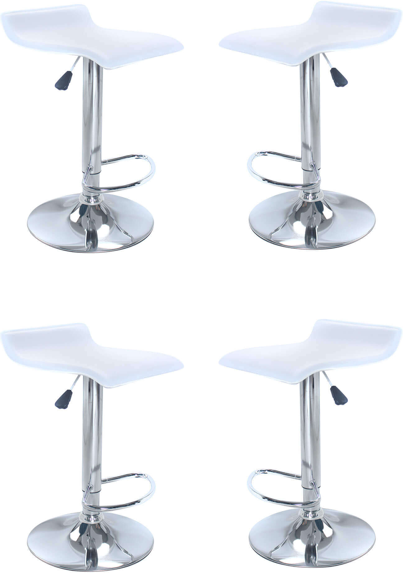 Milani Home Set Di 4 Sgabelli Da Bar Albergo Hotel Sedia Cucina Con Poggiapiedi Altezza Reg Bianco 40 x 84 x 39 cm