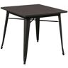 Milani Home Tavolo Da Pranzo In Metallo Verniciato Nero Stile Moderno Di Design Industrial Antracite 80 x 75 x 80 cm