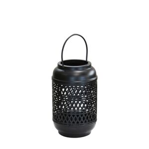 Milani Home lanterna in metallo di design moderno per giardino cm 10 x 10 x 17 h Nero 10 x 17 x 10 cm