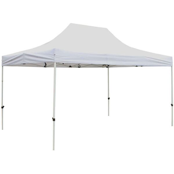 milani home gazebo pieghevole professionale 3x4,5 in metallo telo bianco chiudibile per mer bianco 290 x 325 x 440 cm