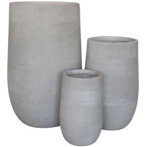 Milani Home Vasi Per Piante Rotondi Da Interno Ed Esterno Set Da 3 Dimensioni Moderni Vaso Beige 24 x 39 x 24 cm