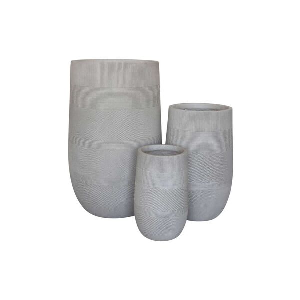 milani home vasi per piante rotondi da interno ed esterno set da 3 dimensioni moderni vaso beige 24 x 39 x 24 cm