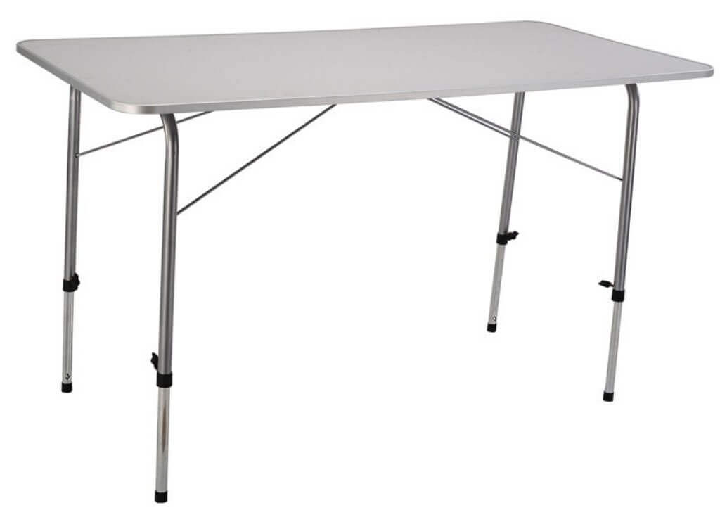 Milani Home Tavolino Pieghevole E Regolabile In Altezza 120x60 Per Campeggio Spiaggia Mare Bianco 120 x 69 x 60 cm