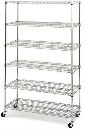 Vincal Scaffalatura in filo di acciaio con ruote a 5 ripiani - Misure varie Vincal Scaffalatura in filo di acciaio con ruote a 5 ripiani - Misure varie