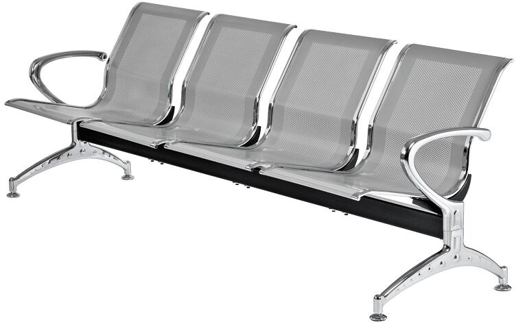 --- None --- Seduta a 4 posti per sala d'attesa in acciaio con braccioli --- None --- Seduta a 4 posti per sala d'attesa in acciaio con braccioli