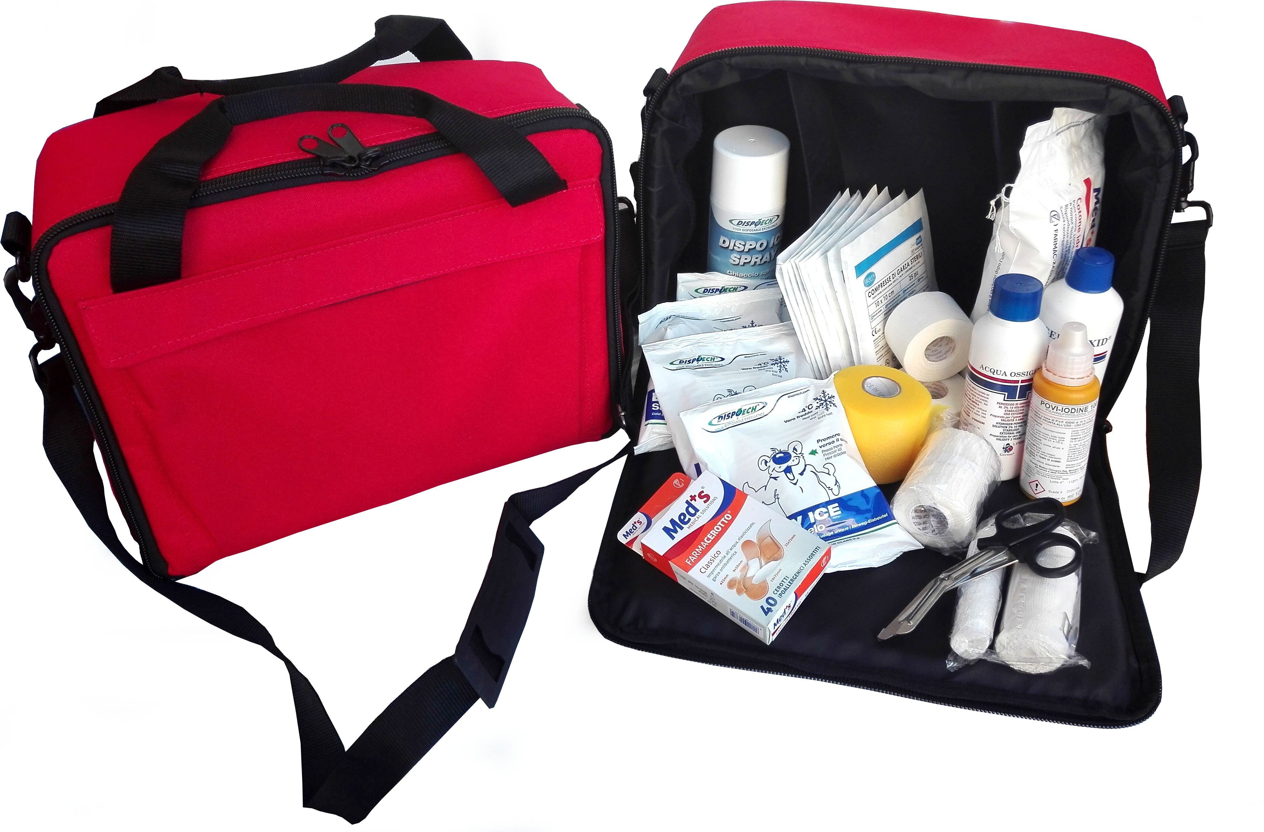 Vincal Borsa emergenza 600D colore rosso con Kit medicazione Pronto Soccorso