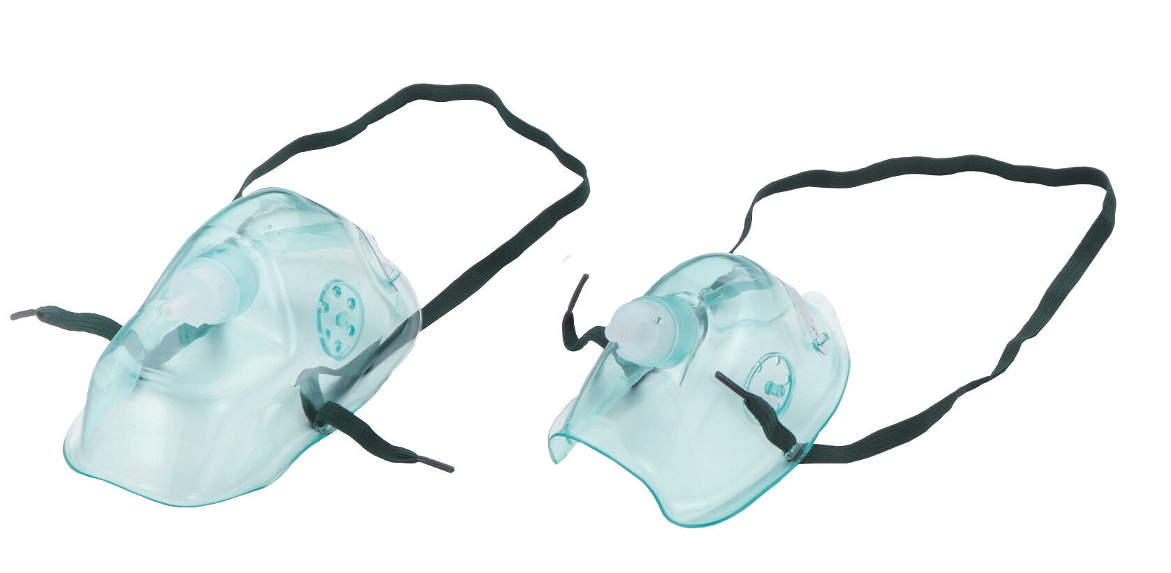 Vincal Maschera per ossigenoterapia in PVC con tubo da mt. 2 - con elastico regolabile e clip stringinaso - Adulti/Bambini