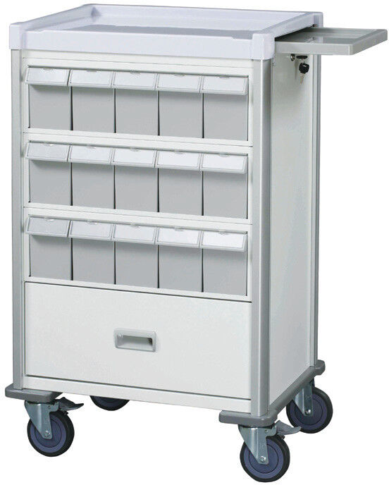 Vincal Carrello per terapia multicassetti (15+15) bifacciale, con 1 cassetto - colore bianco Vincal Carrello per terapia multicassetti (15+15) bifacciale, con 1 cassetto - colore bianco