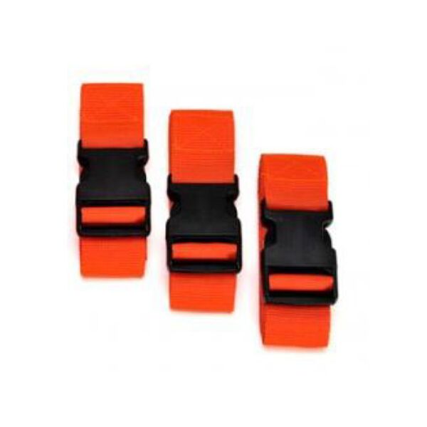 set 3 cinture di immobilizzazione con sistema di aggancio / sgancio rapido in materiale plastico colore arancio