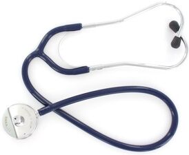 Erka Fonendoscopio phon con padiglione piatto in ottone cromato - Blu Erka Fonendoscopio phon con padiglione piatto in ottone cromato - Blu