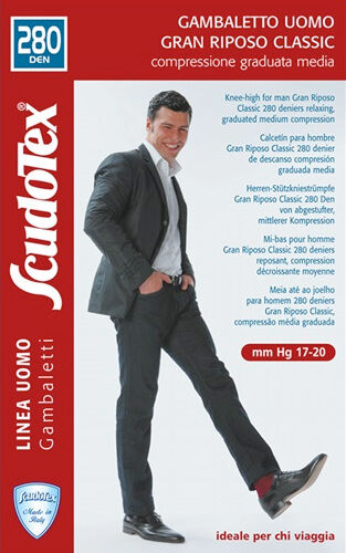 ScudoTex Gambaletto contenitivo uomo gran riposo classic  - compressione mm Hg 17-20 - Misure e colori vari ScudoTex Gambaletto contenitivo uomo gran riposo classic  - compressione mm Hg 17-20 - Misure e colori vari