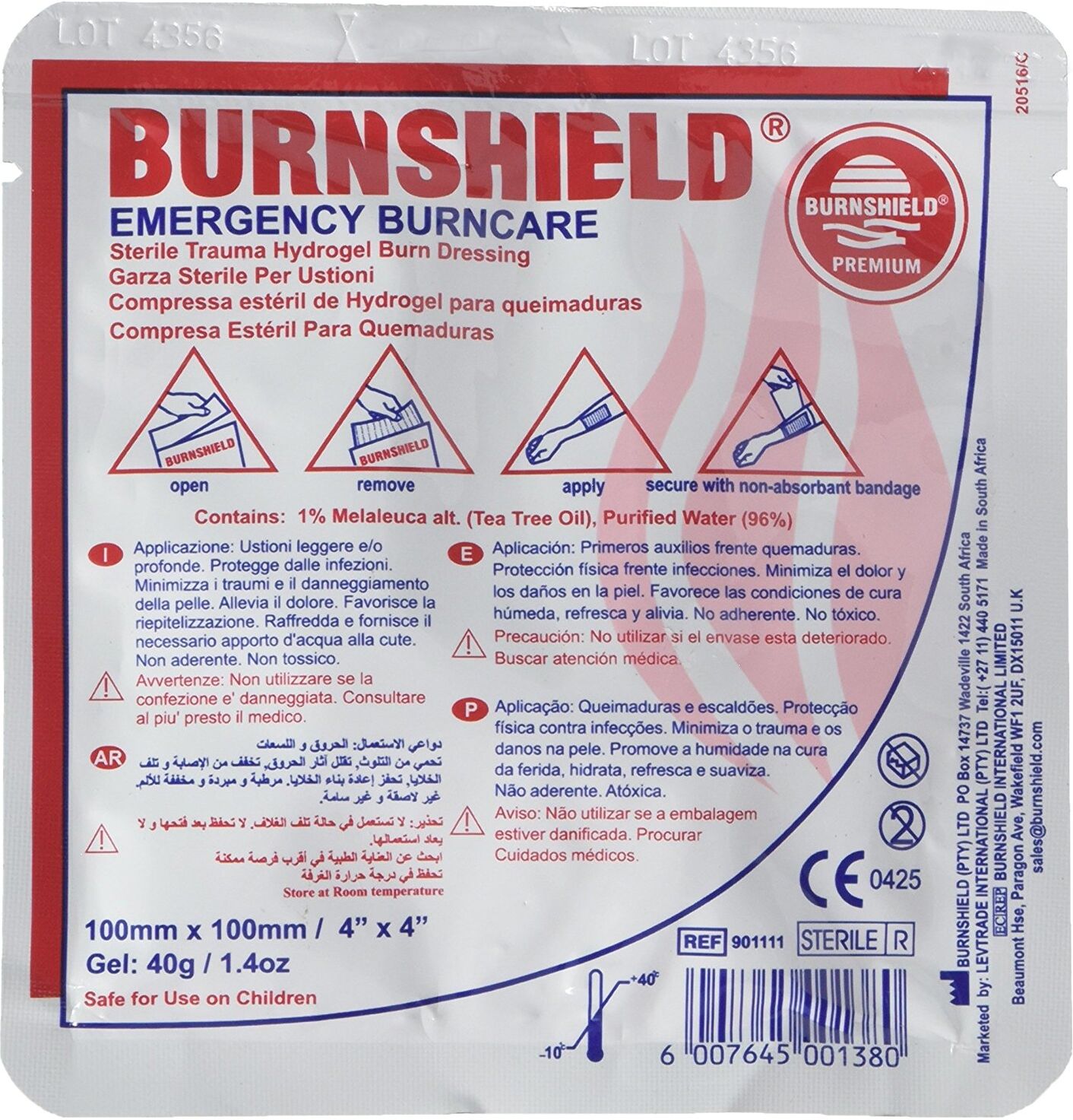burnshield Garza antiustione  - Misure Varie burnshield Garza antiustione  - Misure Varie