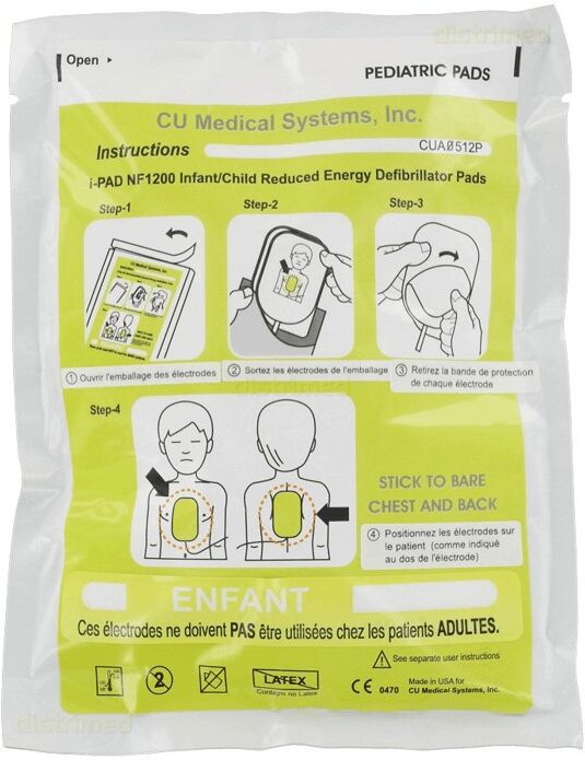 CU Medical Piastre monouso per defibrillatore Semiautomatico I-PAD NF 1200, Originali ® - Pediatriche CU Medical Piastre monouso per defibrillatore Semiautomatico I-PAD NF 1200, Originali ® - Pediatriche