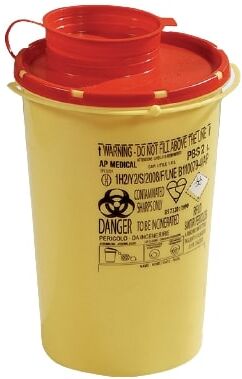 --- None --- Contenitore in polipropilene per aghi e taglienti, con coperchio - 2 lt --- None --- Contenitore in polipropilene per aghi e taglienti, con coperchio - 2 lt