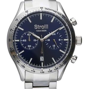 Stroili Orologio cronografo cinturino e cassa in acciaio silver. quadrante blu Argentato