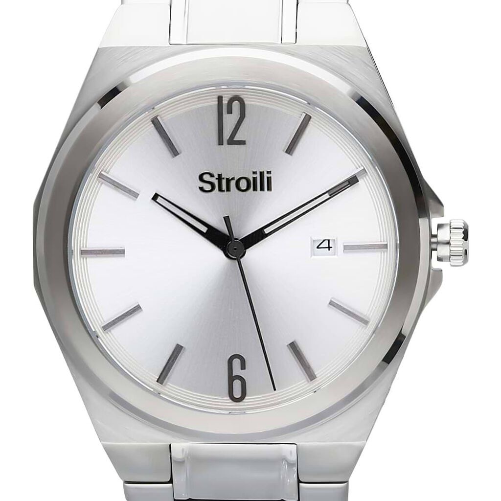 stroili orologio solo tempo con cinturino e cassa in acciaio silver argentato