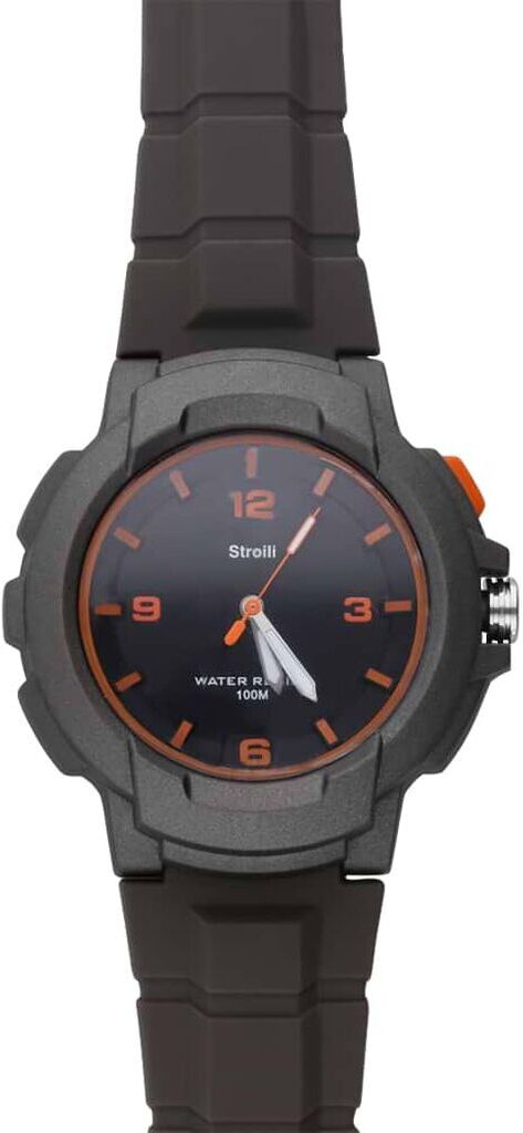 stroili harlem orologio so fancy 3h grigio e arancio con cinturino grigio grigio