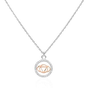 Stroili Collana in argento bicolore e zirconi con ciondolo VI Chakra dell'intuizione Collezione: Silver Moments