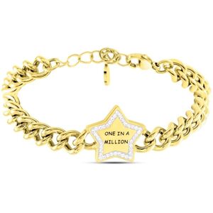 Stroili Bracciale Lady Message Acciaio Dorato Love e Cristalli Collezione: Lady Message Giallo