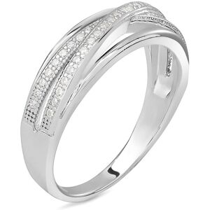 Stroili Anello Fantasia Silver Shine Argento Rodiato Cubic Zirconia Collezione: Silver Shine - Misura 48 Bianco