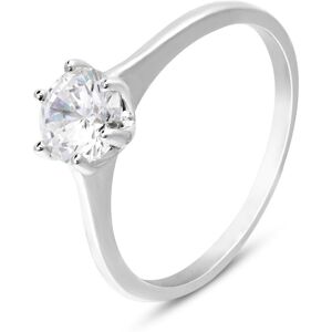 Stroili Anello Solitario Silver Elegance Argento Rodiato Cubic Zirconia Collezione: Silver Elegance - Misura 54 Bianco