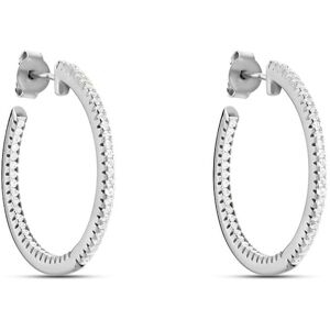 Stroili Orecchini A Cerchio Silver Elegance Argento Rodiato Cubic Zirconia Collezione: Silver Elegance Bianco