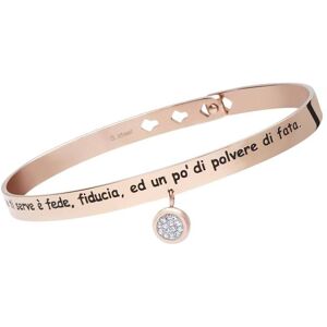 Stroili Bangle Lady Message Acciaio Rosa Cristallo Collezione: Lady Message Rosa