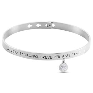 Stroili Bangle Lady Message Acciaio Cristallo Collezione: Lady Message Bianco