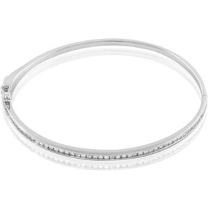 Stroili Bangle Silver Shine Argento Rodiato Cubic Zirconia Collezione: Silver Shine Bianco