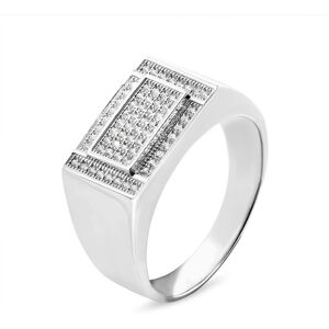 Stroili Anello Chevalier Gentleman Argento Rodiato Cubic Zirconia Collezione: Gentleman - Misura 60 Bianco