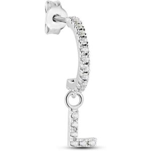 Stroili Mono Orecchino A Cerchio Silver Moments Argento Rodiato Cubic Zirconia Collezione: Silver Moments Bianco