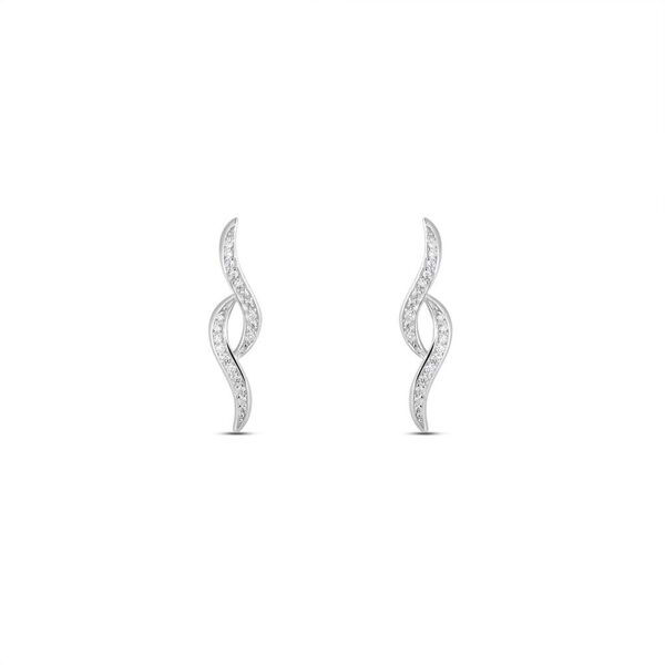 stroili orecchini lobo silver shine argento rodiato cubic zirconia collezione: silver shine bianco